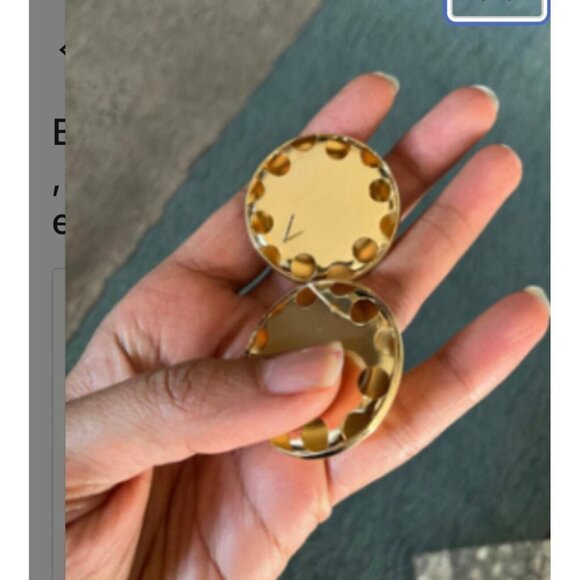 Big gold dome earrings stud large , huge, round gold earrings , chunky gold - Picture 5 of 6